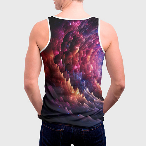 Мужская майка без рукавов Звездная космическая спираль / 3D-Белый – фото 4