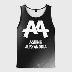 Мужская майка без рукавов Asking Alexandria glitch на темном фоне