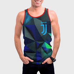 Майка-безрукавка мужская Juventus blue abstract logo, цвет: 3D-красный — фото 2