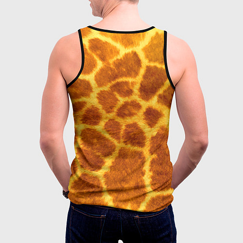Мужская майка без рукавов Шкура жирафа - текстура / 3D-Черный – фото 4