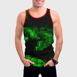 Майка-безрукавка мужская Зеленые пирамиды, цвет: 3D-красный — фото 2