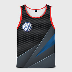 Майка-безрукавка мужская Фольцваген - синяя броня, цвет: 3D-красный