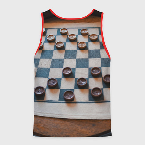 Мужская майка без рукавов Шашки / 3D-Красный – фото 2