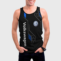 Майка-безрукавка мужская Volkswagen - blue technology, цвет: 3D-черный — фото 2