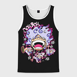 Майка-безрукавка мужская Веселый 5 Гир Луффи, цвет: 3D-белый