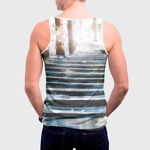 Мужская майка без рукавов Годжо и Гетто - Магическая битва / 3D-Белый – фото 4