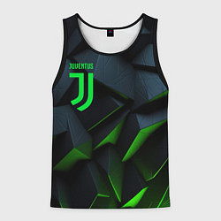 Майка-безрукавка мужская Juventus black green logo, цвет: 3D-черный