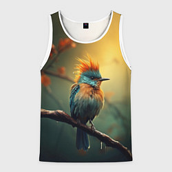 Майка-безрукавка мужская Птица-Говорун, цвет: 3D-белый