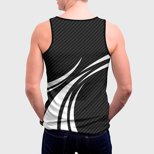 Мужская майка без рукавов Fox carbon line - white / 3D-Черный – фото 4