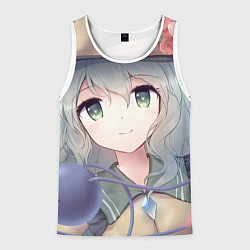 Майка-безрукавка мужская Touhou Project Улыбающаяся Койши Комейдзи, цвет: 3D-белый
