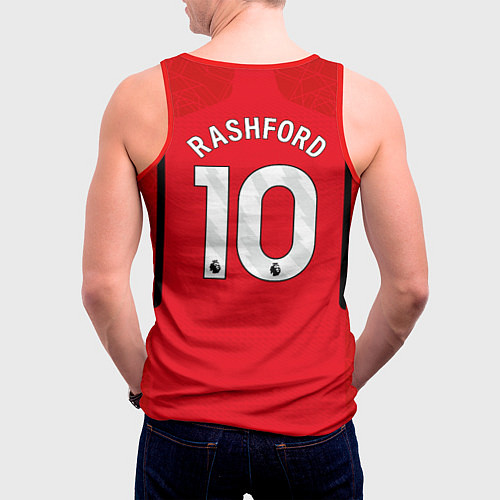 Мужская майка без рукавов Маркус Рашфорд Манчестер Юнайтед форма 2324 домашн / 3D-Красный – фото 4