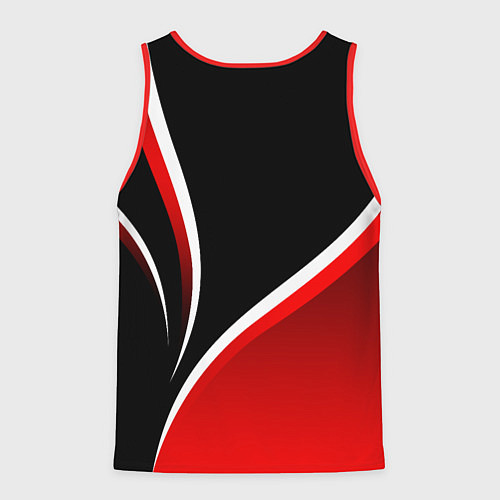 Мужская майка без рукавов Кавасаки - красные волны / 3D-Красный – фото 2