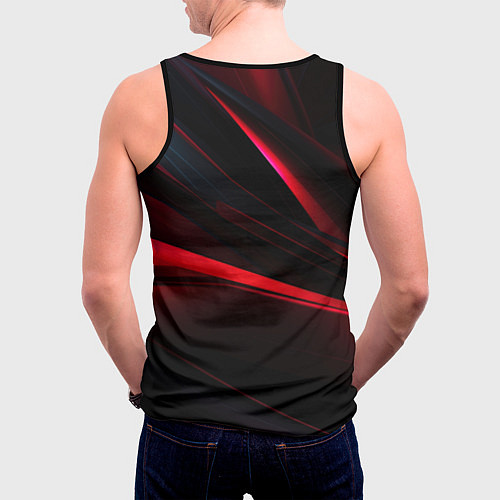 Мужская майка без рукавов Red lighting black background / 3D-Черный – фото 4