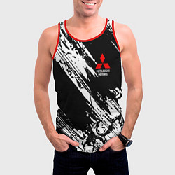 Майка-безрукавка мужская Mitsubishi - белый пятна, цвет: 3D-красный — фото 2