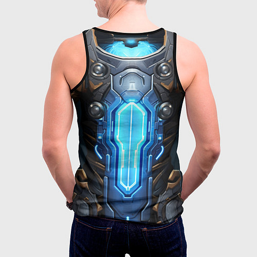 Мужская майка без рукавов Энергетический доспех космодесантника / 3D-Черный – фото 4