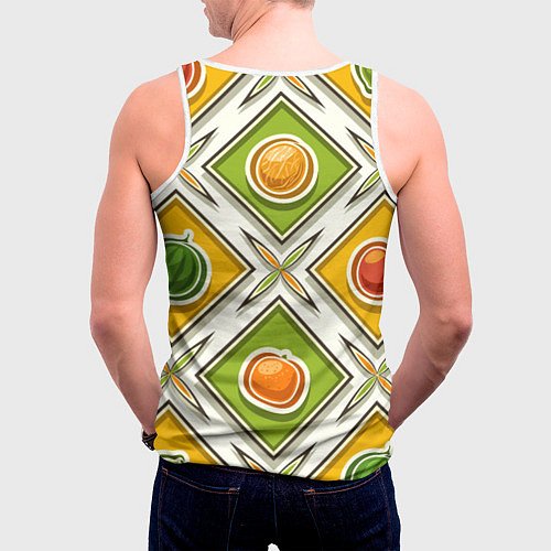 Мужская майка без рукавов Fruits and berries pattern / 3D-Белый – фото 4