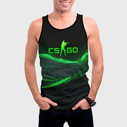 Майка-безрукавка мужская CSGO neon green logo, цвет: 3D-черный — фото 2