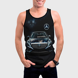 Майка-безрукавка мужская Mercedes Benz, цвет: 3D-черный — фото 2