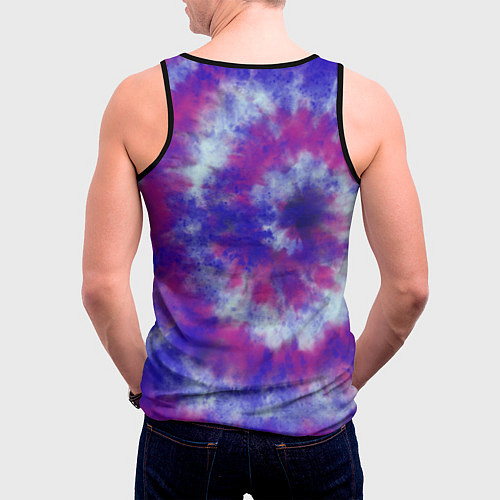 Мужская майка без рукавов Tie-Dye дизайн / 3D-Черный – фото 4