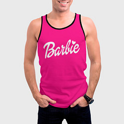 Майка-безрукавка мужская Барби розовая, цвет: 3D-черный — фото 2