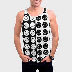 Майка-безрукавка мужская Smiley black and white, цвет: 3D-белый — фото 2
