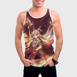 Майка-безрукавка мужская Touhou Project Фудзивара но Моко, цвет: 3D-белый — фото 2