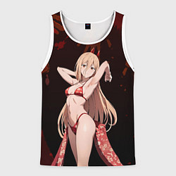 Майка-безрукавка мужская Пауэр в бикини, цвет: 3D-белый