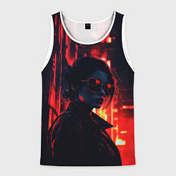 Майка-безрукавка мужская Девушка прячущаяся в тенях, цвет: 3D-белый
