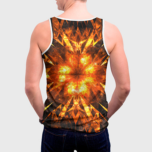 Мужская майка без рукавов Fire abstract / 3D-Белый – фото 4