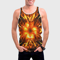 Майка-безрукавка мужская Fire abstract, цвет: 3D-белый — фото 2
