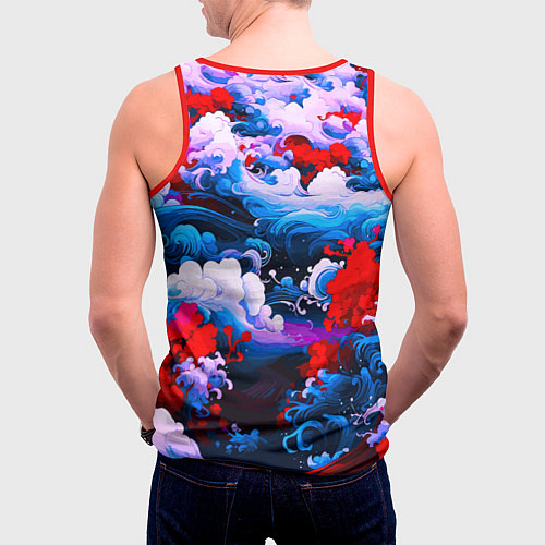 Мужская майка без рукавов Красавец Сатору Годжо - Магическая битва / 3D-Красный – фото 4