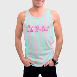 Майка-безрукавка мужская Hi Barbie - фраза и костюм Кена, цвет: 3D-белый — фото 2