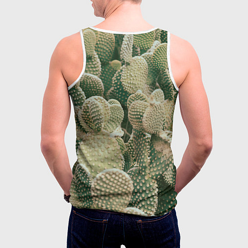 Мужская майка без рукавов Поле кактусов / 3D-Белый – фото 4