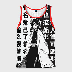 Майка-безрукавка мужская Рукия и иероглифы - Блич, цвет: 3D-красный