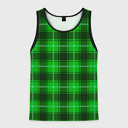 Майка-безрукавка мужская Шотландка ярко-зелёный, цвет: 3D-черный