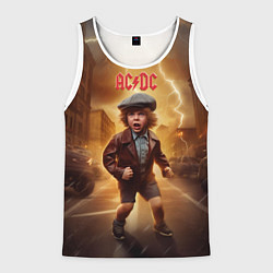Майка-безрукавка мужская ACDC boy, цвет: 3D-белый