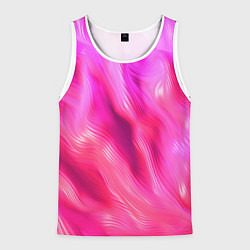 Майка-безрукавка мужская Pink abstract texture, цвет: 3D-белый