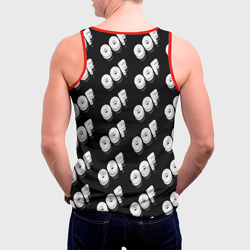 Мужская майка без рукавов Off выключение / 3D-Красный – фото 4