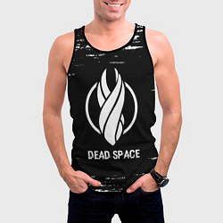 Майка-безрукавка мужская Dead Space glitch на темном фоне, цвет: 3D-черный — фото 2