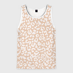 Майка-безрукавка мужская Нежный леопард паттерн, цвет: 3D-белый