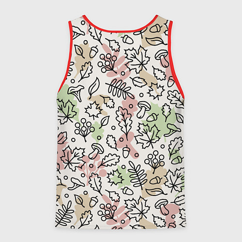 Мужская майка без рукавов Осень - бежевый / 3D-Красный – фото 2