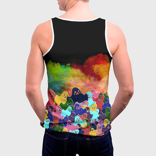 Мужская майка без рукавов Приведения из дыма / 3D-Белый – фото 4