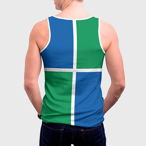 Мужская майка без рукавов Самарские крылья советов / 3D-Белый – фото 4