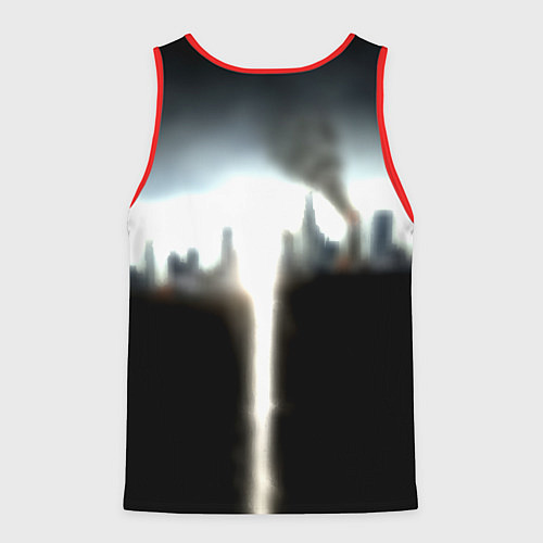 Мужская майка без рукавов Raccoon city / 3D-Красный – фото 2