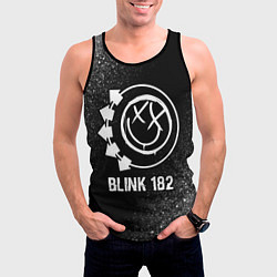 Майка-безрукавка мужская Blink 182 glitch на темном фоне, цвет: 3D-черный — фото 2