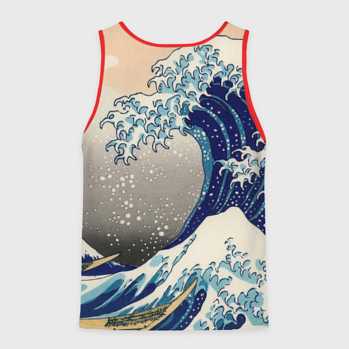 Мужская майка без рукавов Великая волна от Канагава / 3D-Красный – фото 2