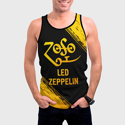 Майка-безрукавка мужская Led Zeppelin - gold gradient, цвет: 3D-черный — фото 2