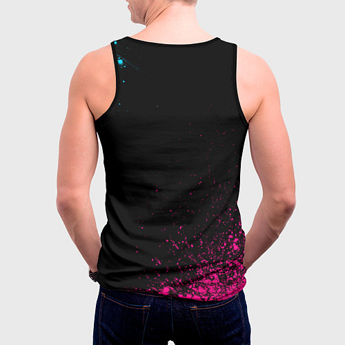 Мужская майка без рукавов Judas Priest - neon gradient / 3D-Черный – фото 4