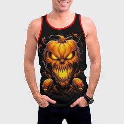 Майка-безрукавка мужская Evil pumpkin, цвет: 3D-красный — фото 2