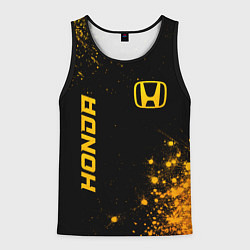 Мужская майка без рукавов Honda - gold gradient: надпись, символ